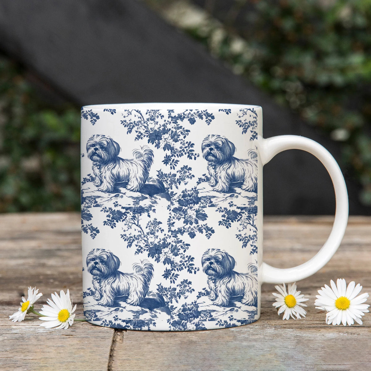 Shih tzu French Toile De Jouy Mug, Shih tzu Mug, Shih tzu gift, Shih tzu, Shih tzu mom, Shih tzu Lover Gift, Dog mom, Shih tzu Coffee Cup