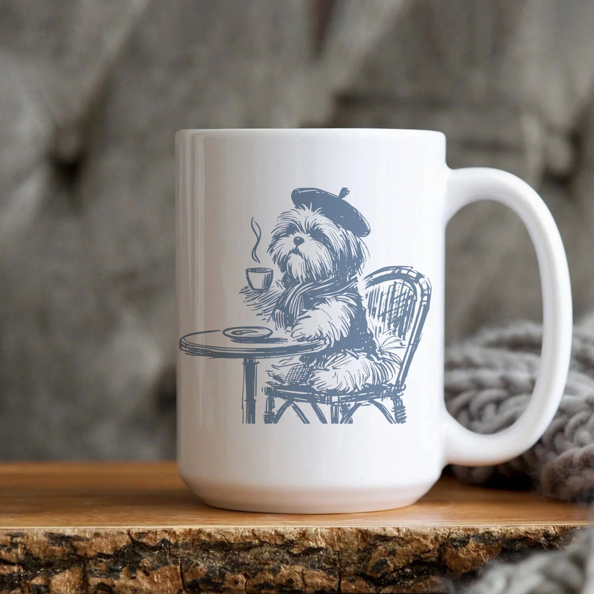 Shih Tzu Mug, Shih Tzu Gift, Shih Tzu Paris, Shih Tzu France Mug, Pet Mug, Shih Tzu Mom, Shih Tzu Dad, Shih Tzu Coffee Shih Tzu Cafe