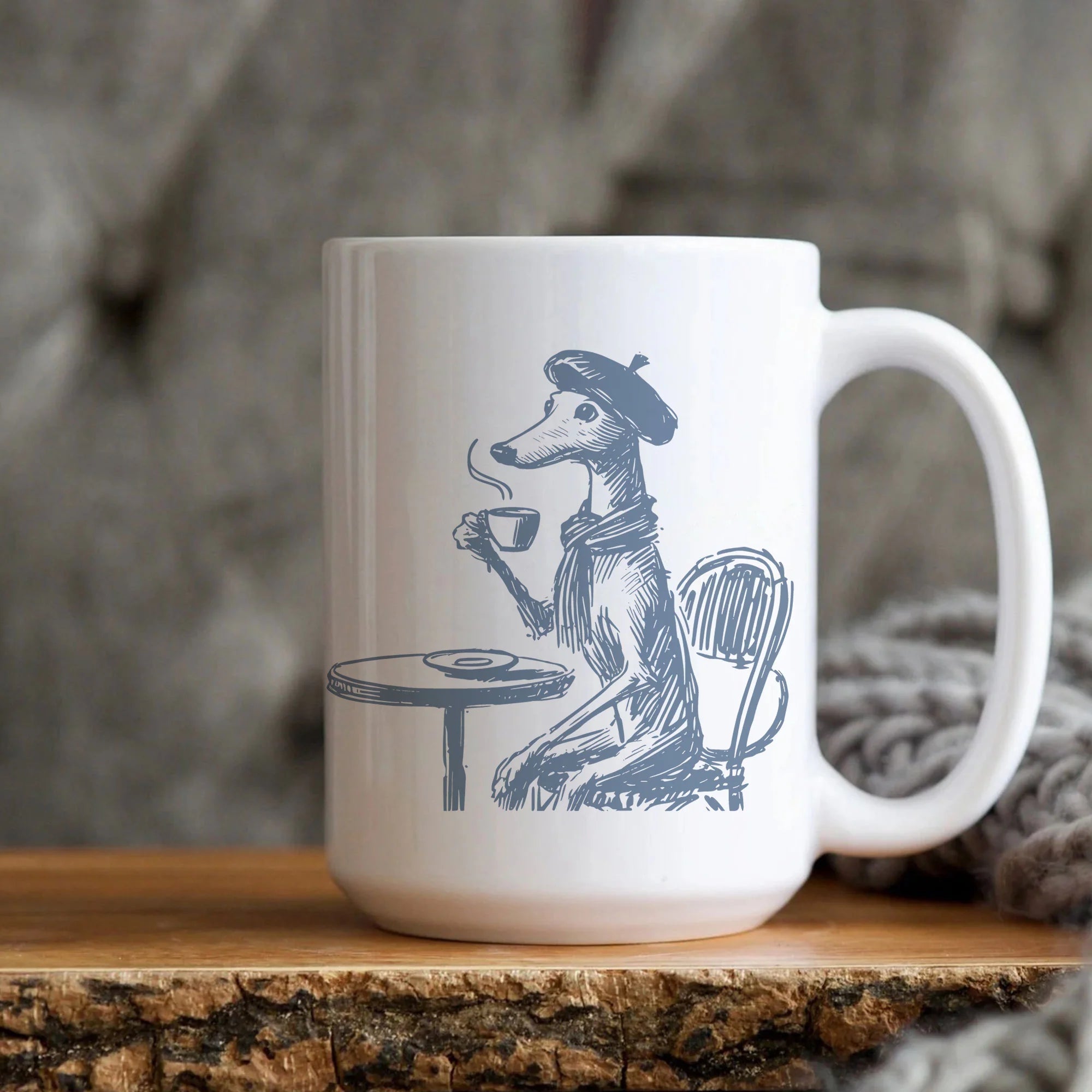 Whippet Italian Greyhound Mug, Greyhound Gift, Iggy Paris, Whippet France Mug, Pet Mug, Greyhound Mom, Whippet Dad, Greyhound France