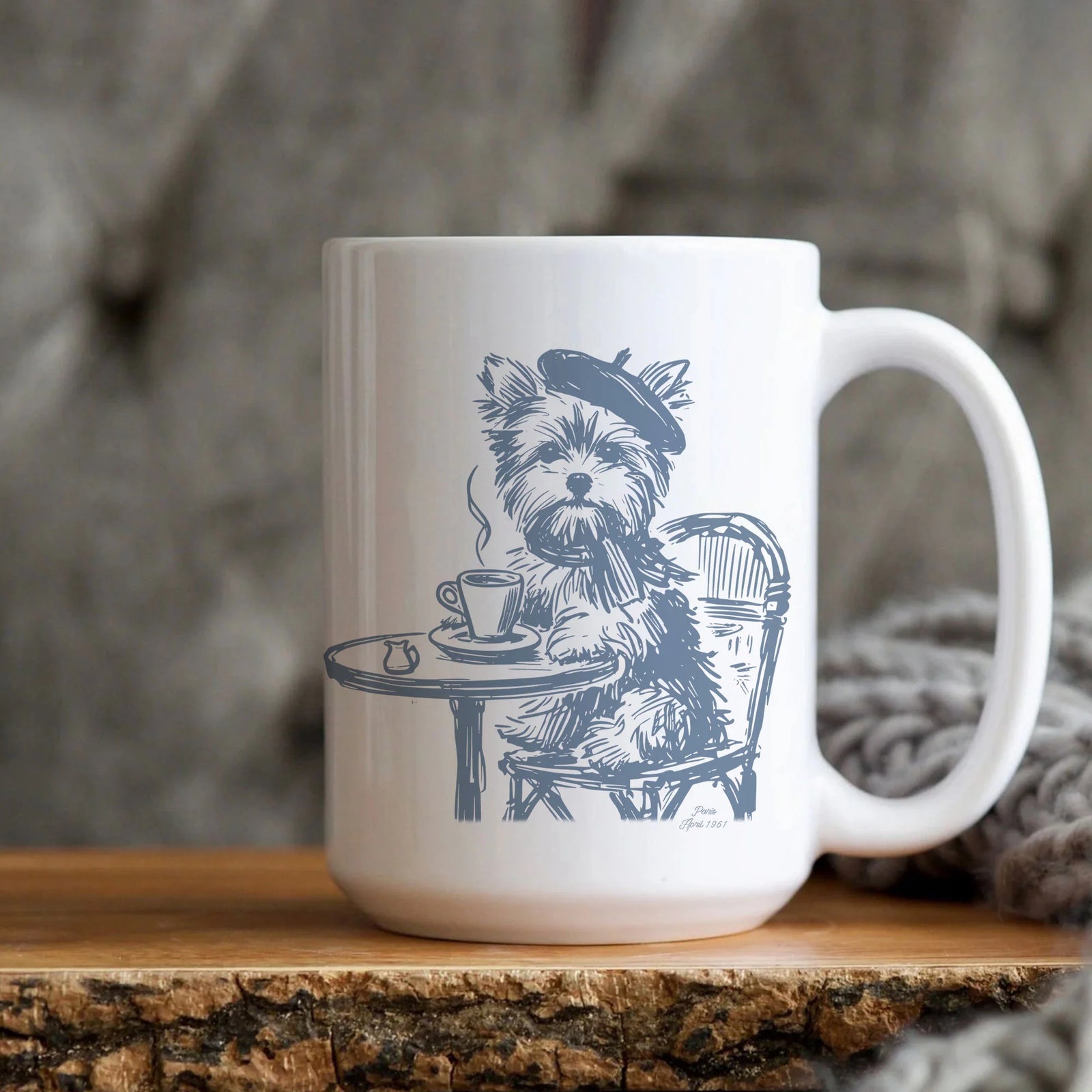 Yorkshire Terrier Mug, Yorkie Gift, Yorkie Paris, Yorkie France Mug, Pet Mug, Yorkshire Terrier Mom, Yorkie Dad, Yorkie Coffee, Yorkie Cafe