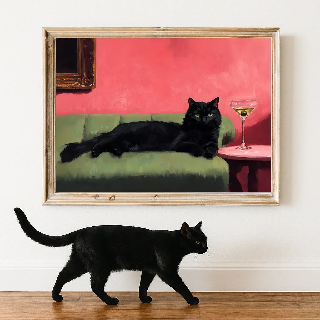 Personalized Custom Cat Poster - Hand-Drawn Pet Portrait for Home Decor