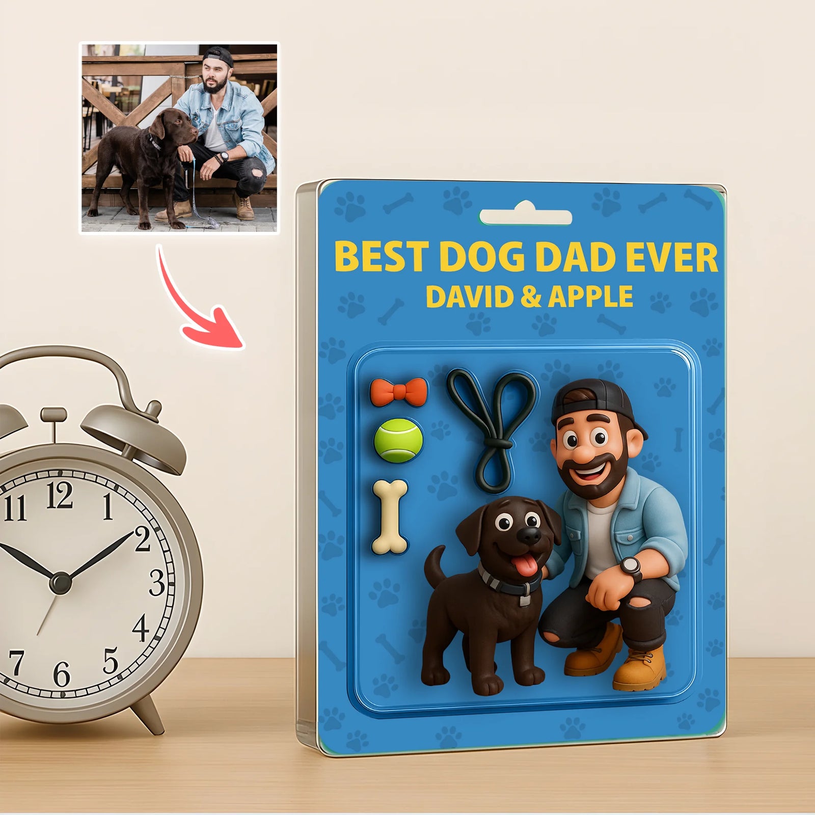 Personalized Dog Dad acrylic plaque , Dog Dad Gifts, Cat Dad Acrylic Block, Custom Figure From Photo,Pet Dad Gift, Dog Dad Father's Day Gift