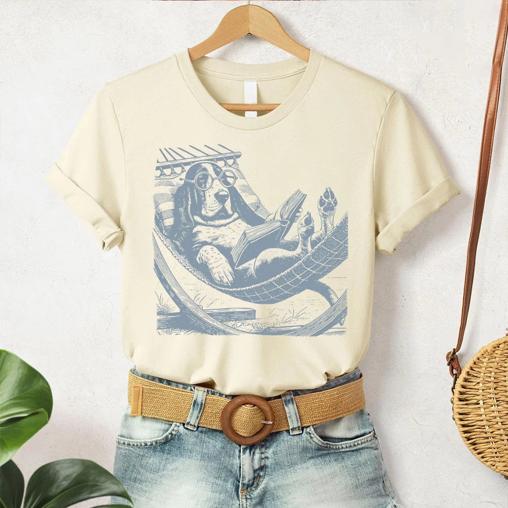 Australian Shepherd, Vintage Dog T-Shirt, Funny Dog Shirt, Dog Mom Shirt, Reading Dog TShirt, Summer Hammock, Aussie Mom, Aussie Dad copy