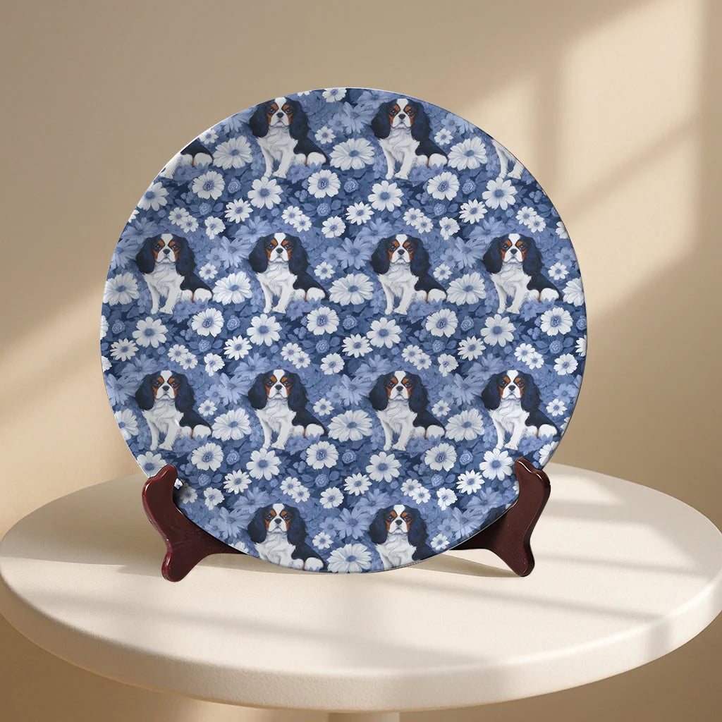 Goldendoodle Chinoiserie Plate – Blue Toile De Jouy Dog Lover Gift, French Doodle Decorative Plate, Ceramic Dog Mom Plate copy