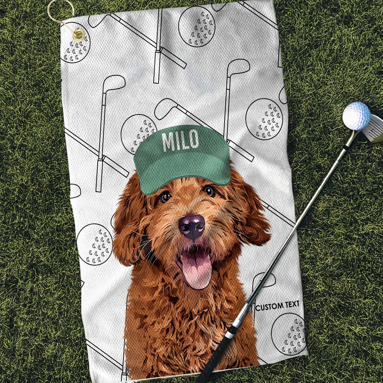 Personalized Pet Golf Towel With Pet Photo Personalized Dog Name Golf Towel Custom Cat Golf Rag Golf Gifts For Him Dog Lover Gifts Golf Lover Gift