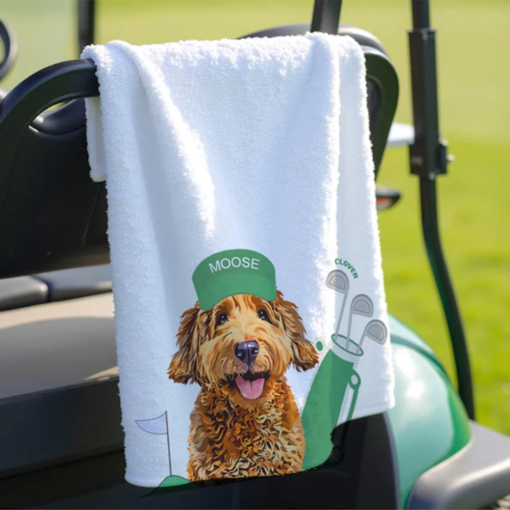Personalized Pet Golf Towel Using Pet Photo + Pet Name Personalized Dog Golf Towels Custom Cat Golf Towels Personalised Dog Towel Custom Cat Towel