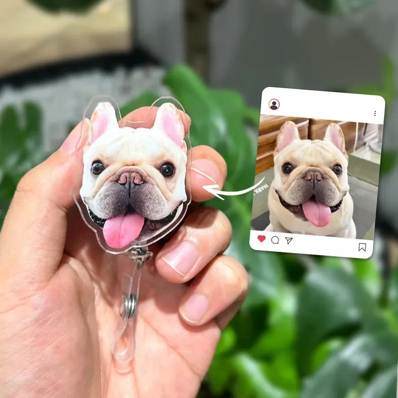 Picture Badge Reel, Pet Photo Acrylic Badge Clips , Nurse Badge Reel With Picture, Personalized Funny Badge Reel From Photo, Nurse Accessories