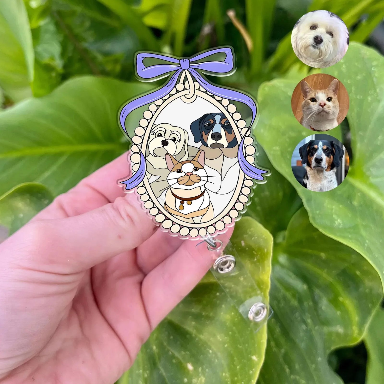 Personalized Dog Cat Photo Art badge reel | Acrylic Badge Clips | Custom Coquette Bow Badge Reel, Nurse Badge Reel, Nurse Life, Name Badge