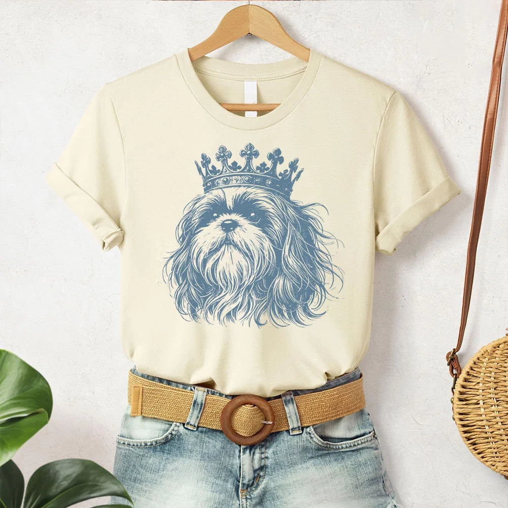 Shih Tzu Comfort Colors Shirt, King Shih Tzu, Vintage Dog Shirt, Crown Shih Tzu T-shirt, Castlecore, Dog Shirt, Funny Dog TShirt