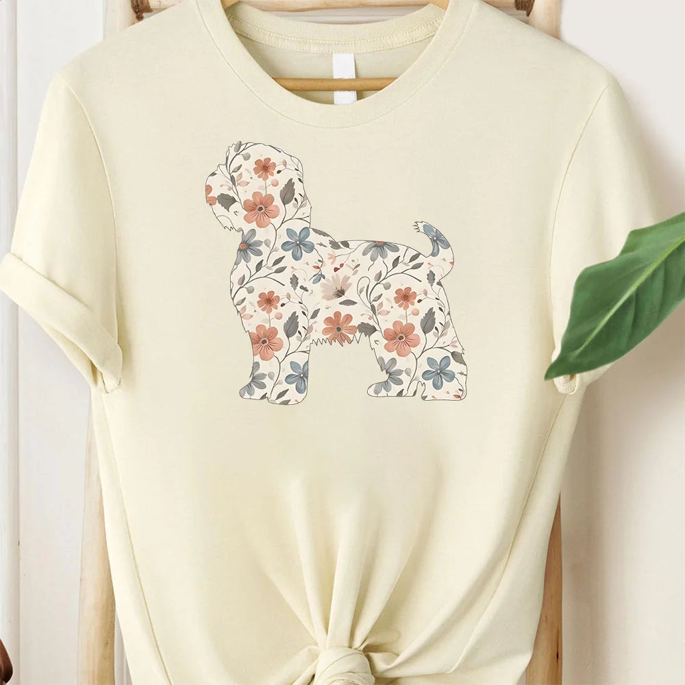 Floral Shih Tzu Shirt, Dog Mom Wildflower T-shirt, Cottagecore Terrier Dog Tee, Gift for Dog Lover, New Puppy Owner Mama
