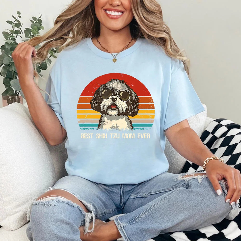 Best Shıh Tzu Mom Ever Shirt, Dog Mom T-Shirt, Dog Lover Shirt, Gift For Dog Mom, Pet Owner Shirt, Shih Tzu Shirt, Best Dog Mom Ever