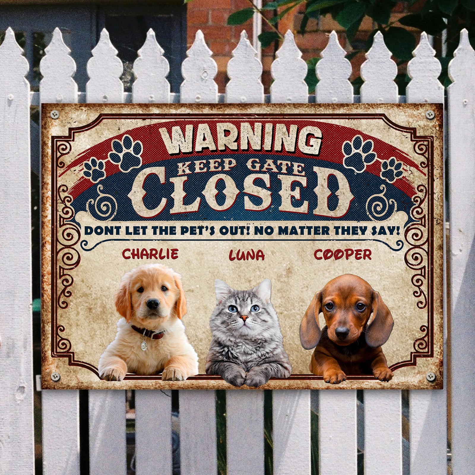 Personalized Metal Sign - Entrance Decoration - Pets Metal Sign