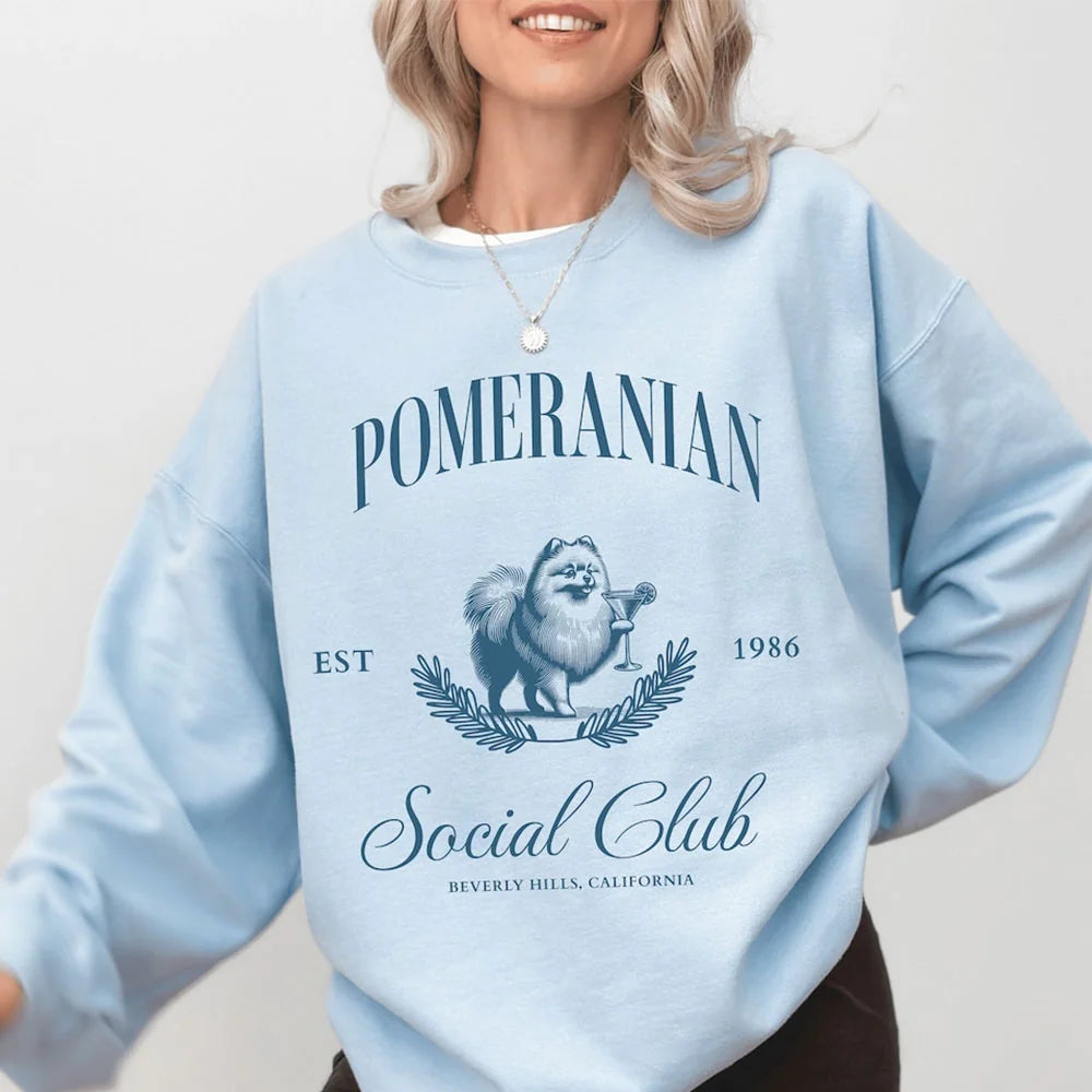 Custom Pomeranian Martini Social Club Sweatshirt, Pomeranian gifts, Pomeranian Shirt, Pomeranian, Pomeranian mom, Pomeranian lover, Pom dog