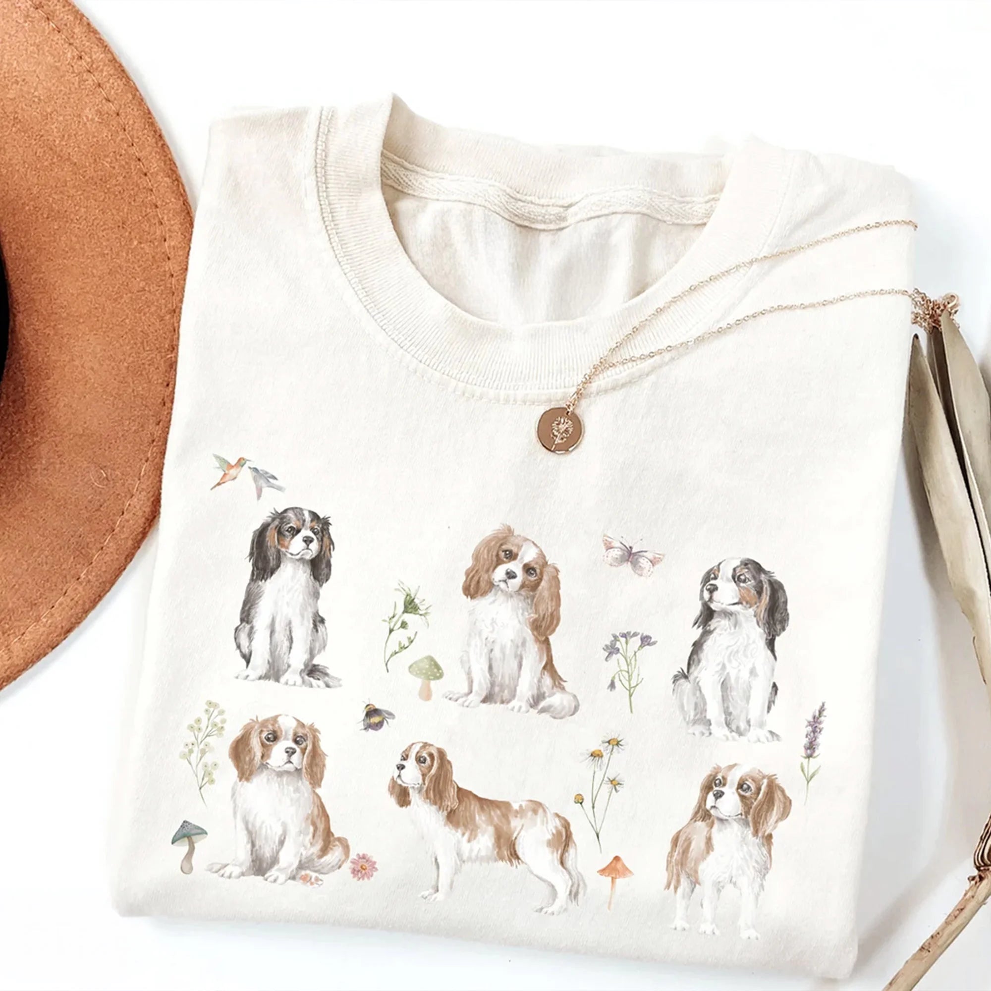 Cavalier cottagecore T-shirt, Cavalier King Charles Spaniel Shirt, Cavalier King Charles Spaniel, Cavalier Spaniel mom, Cavalier Shirt