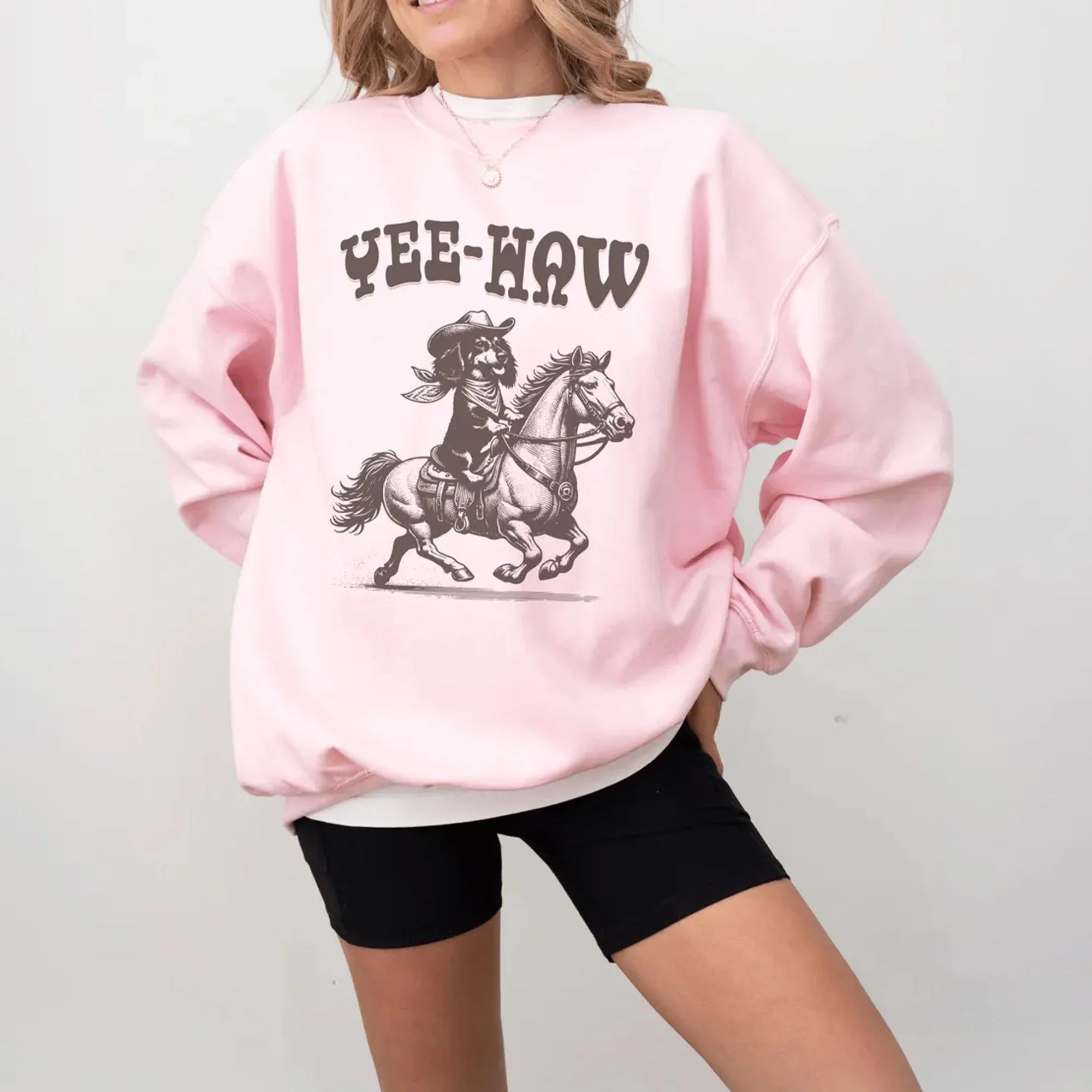 Yeehaw Dachshund Long Haired Cowboy Sweatshirt, Dachshund, Doxie, Dachshund Sweatshirt, Dachshund Gift, sausage dog, Dachshund T-shirt