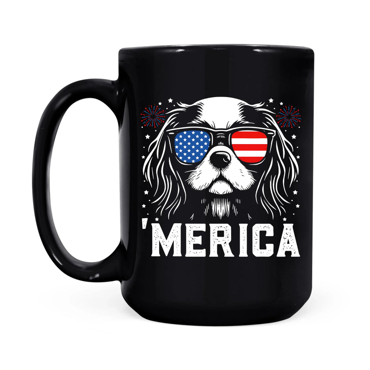 Cavalier King Charles 'Merica Mug | 4th of July Dog Lover Gift | Patriotic Cavalier Coffee Cup | USA Dog Mom Mug | Cavalier Tea Cup