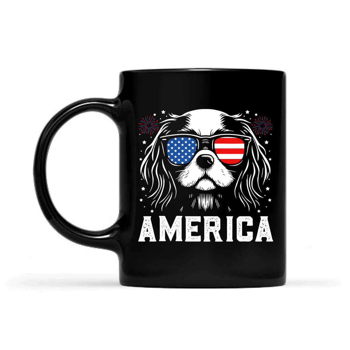 Cavalier King Charles America Mug | 4th of July Cavalier Coffee Mug | Patriotic Cavalier Mug | USA Dog Lover Gift | Cavalier Mom Mug