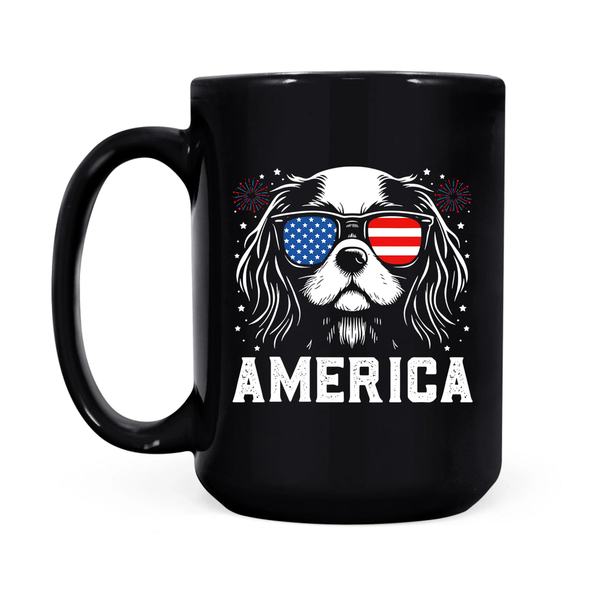 Cavalier King Charles America Mug | 4th of July Cavalier Coffee Mug | Patriotic Cavalier Mug | USA Dog Lover Gift | Cavalier Mom Mug