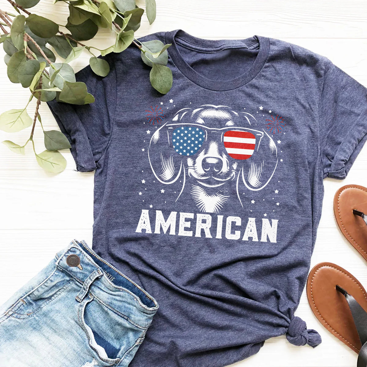 Dachshund America T-Shirt | 4th of July Dachshund Tee | Patriotic Dachshund Shirt | USA Dog Lover Gift | Dachshund Mom Gift