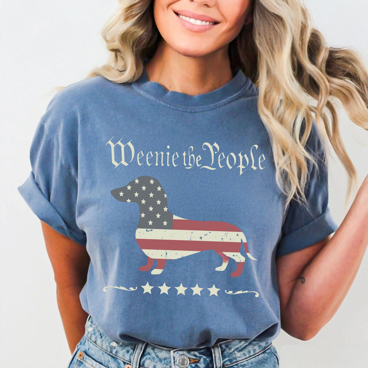 Weenie the People Shirt | Patriotic Dachshund T-Shirt | 4th of July Dog Lover Gift | Funny USA Wiener Dog Tee