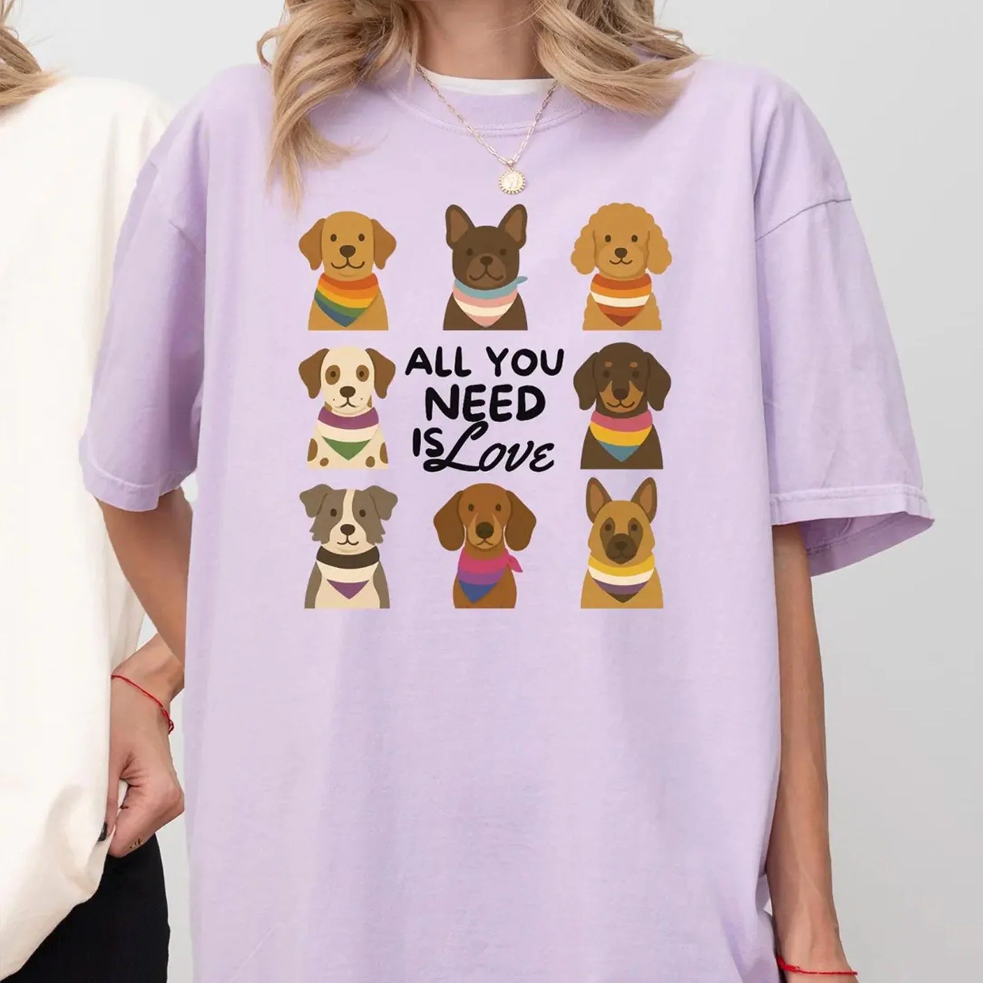 LQBTQ Pride Shirt Comfort Colors T-Shirt, All you need is love tshirt, Pride parade t-shirt, Cute LGBTQ Dog Mom Gift, Rainbow Dog Sweatshirt