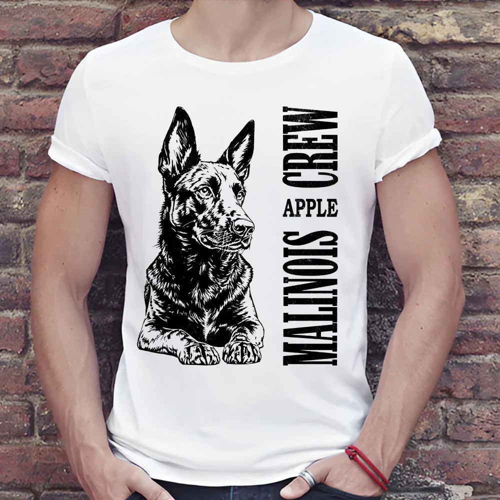 Custom Malinois Dog t-Shirt, Malinoi gift for Mom and Dad, Belgian Malinois Crew, Working Dog Gift, K9 Handler, Personalized Malinois Gift