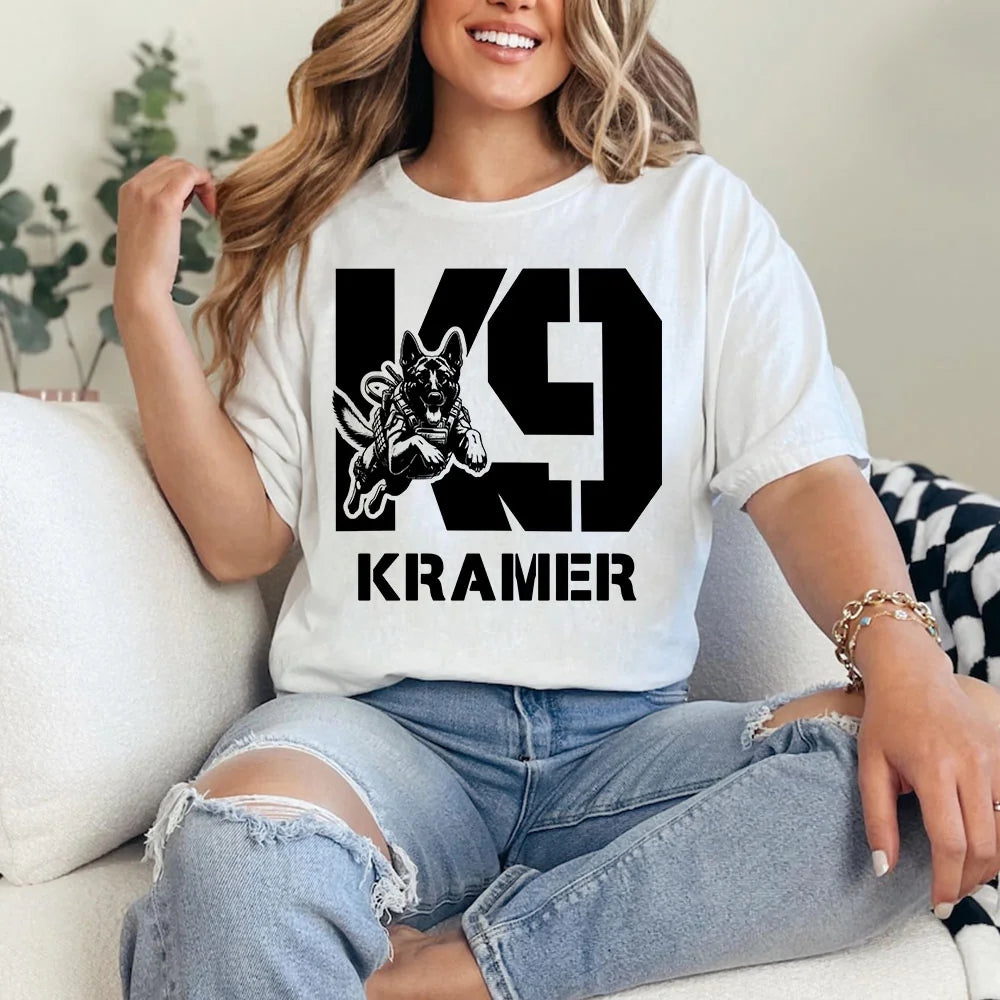 K9 T-Shirt Personalized Belgian Malinois Dog Training Tee Custom K9 Handler Shirt Police Dog Unit Gift Military Dog Shirt Law Enforcement Gift