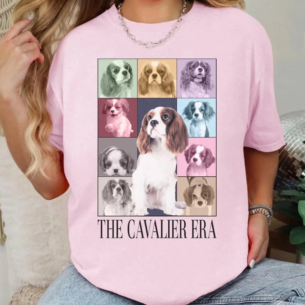 Personalized Dog Era T-Shirt – Custom Pet Tee – Cavalier King Charles Spaniel or Any Dog Breed – Dog Lover Gift, Pet Memorial Shirt