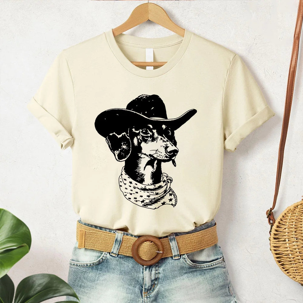 Dachshund Cowboy T-Shirt – Western Style Tee for Dachshund Lovers – Unique Gift Idea