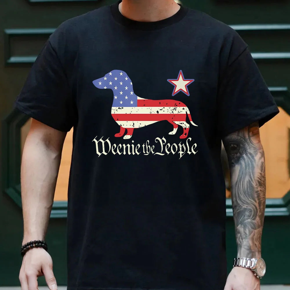 Weenie The People american Dachshund Unisex T-Shirt, American Dog Lover Shirt, Patriotic Weenie The People Shirt