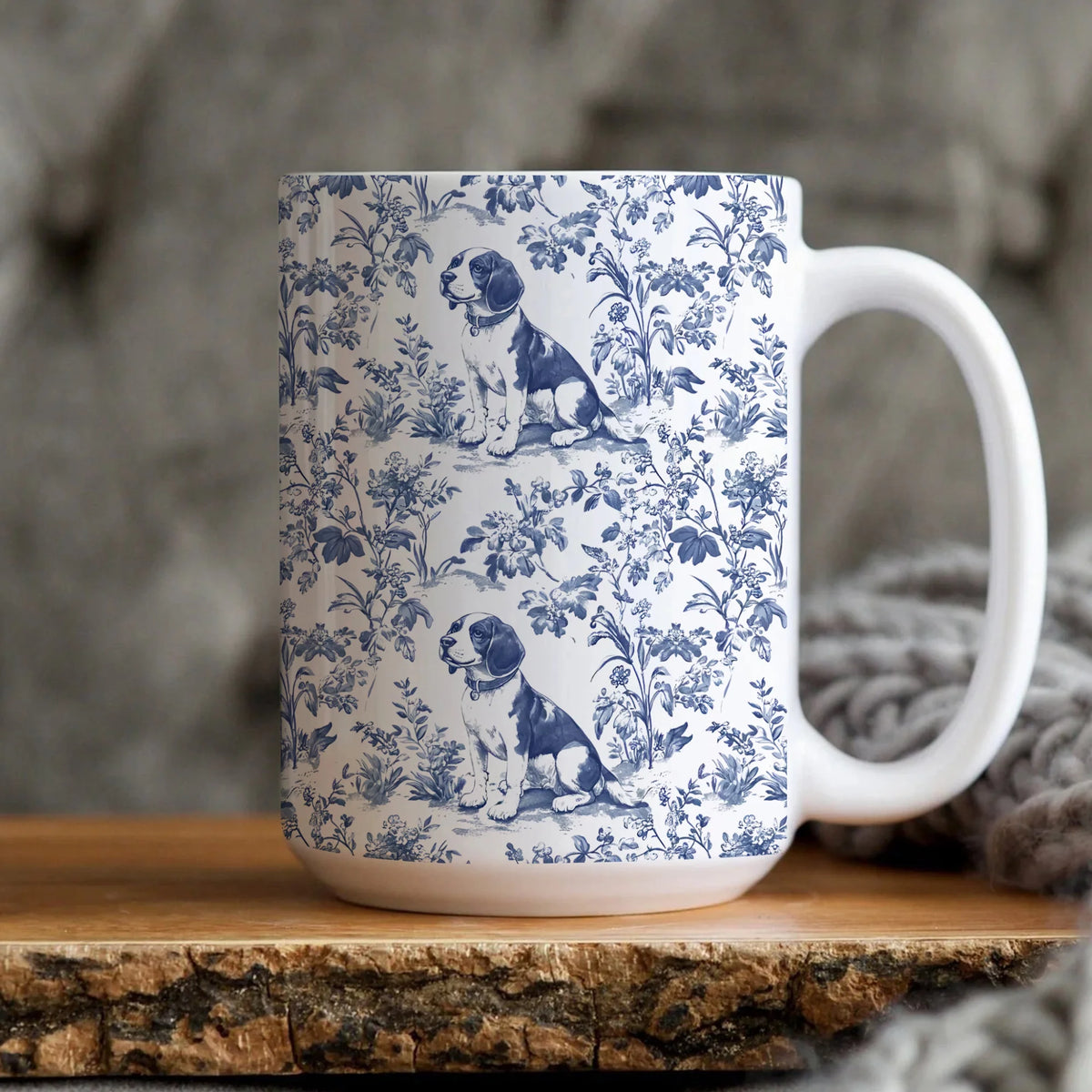 Beagle French Toile de Jouy Mug, Beagle Mug, Beagle gift, Dog Toile Jouy Mug, Beagle Lovers Gift, Beagle mom gift, Beagle, Dog Gift Mugs