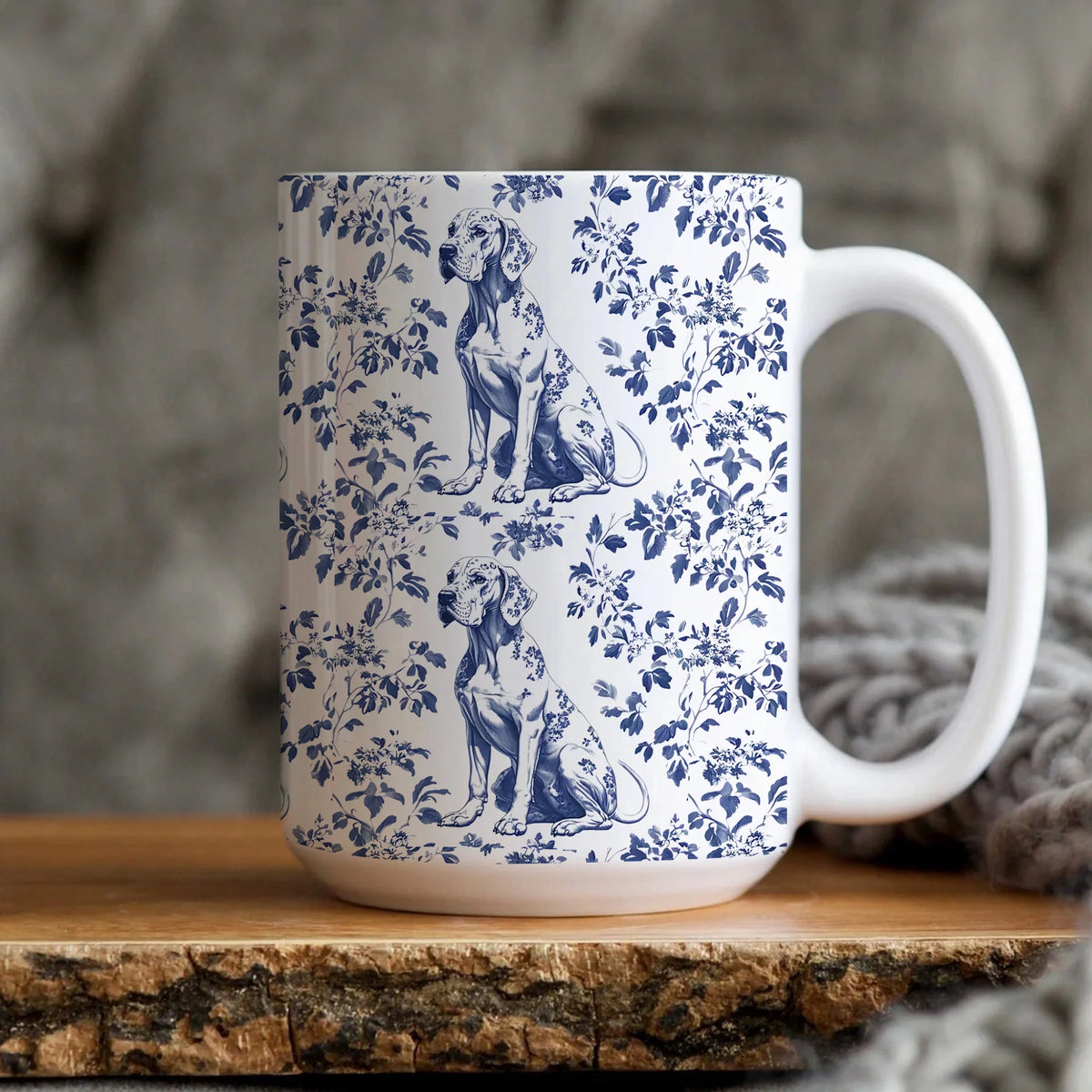 Great Dane French Toile De Jouy Mug, Great Dane Mug, Great Dane mom, Great Dane gift, Great Dane, Great Dane Lover, Great Dane Coffee Cup