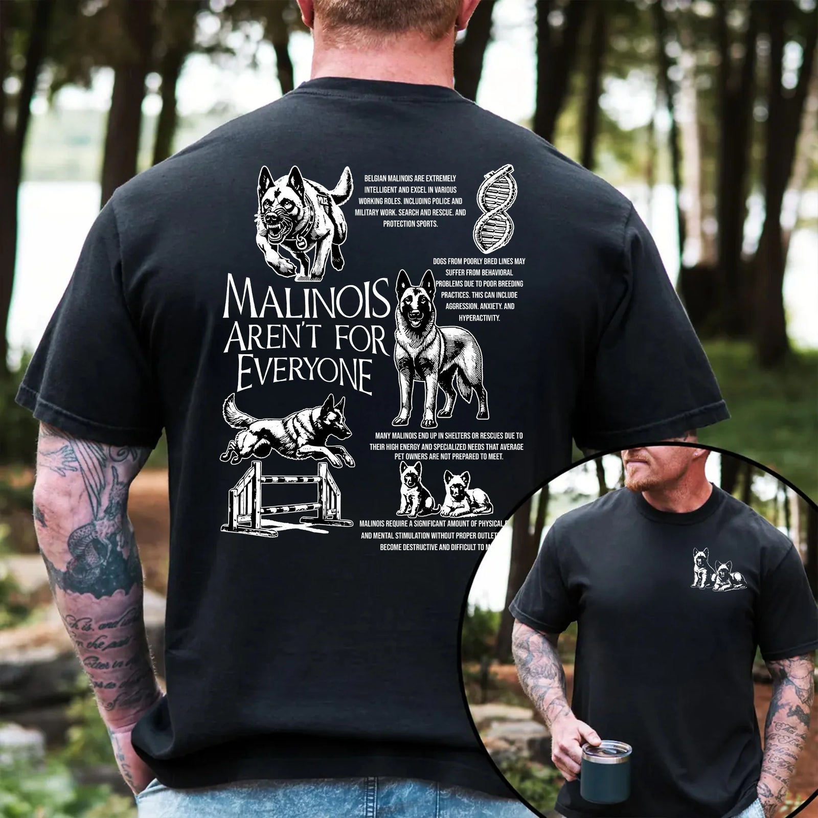 Belgian Malinois T-Shirt Malinois Working Dog Service Dog Save the Breed Shirt Informational Dutch Shepherd IGP PSA Police