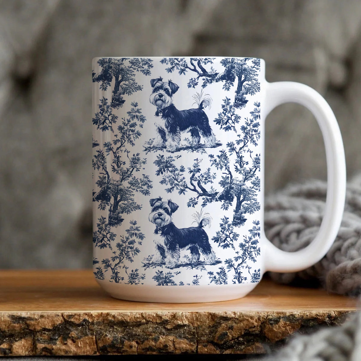 Miniature Schnauzer French Toile de Jouy Mug, Schnauzer Mug , Schnauzer, Miniaure Schnauzer, Schnauzer mom, Schnauzer lover Gifts