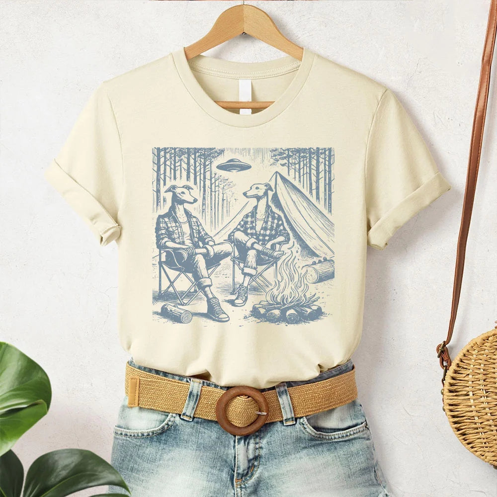 Italian Greyhound Whippet, Greyhound Shirt, Vintage Dog Shirt, Funny Dog Shirt, Camping T-Shirt, Iggy Mom, Whippet Dad, Greyhound Camping