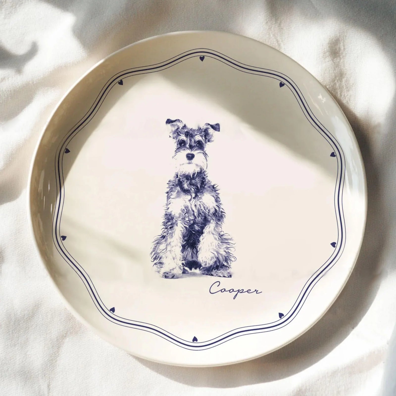 Personalized Pet Portrait from Photo Ceramic Custom Plate Dog Mom Gift Custom Pet Drawing Home Décor Pet Memorial Gift for Dog lovers
