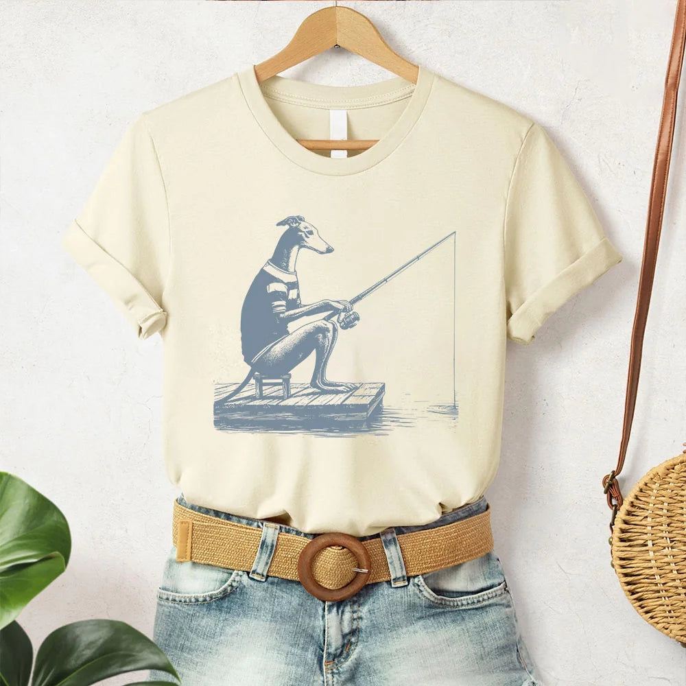 Italian Greyhound Whippet, Iggy Shirt, Vintage Dog Shirt, Funny Dog Shirt, Fishing T-Shirt, Whippet Mom, Greyhound Dad, Dog Fishing