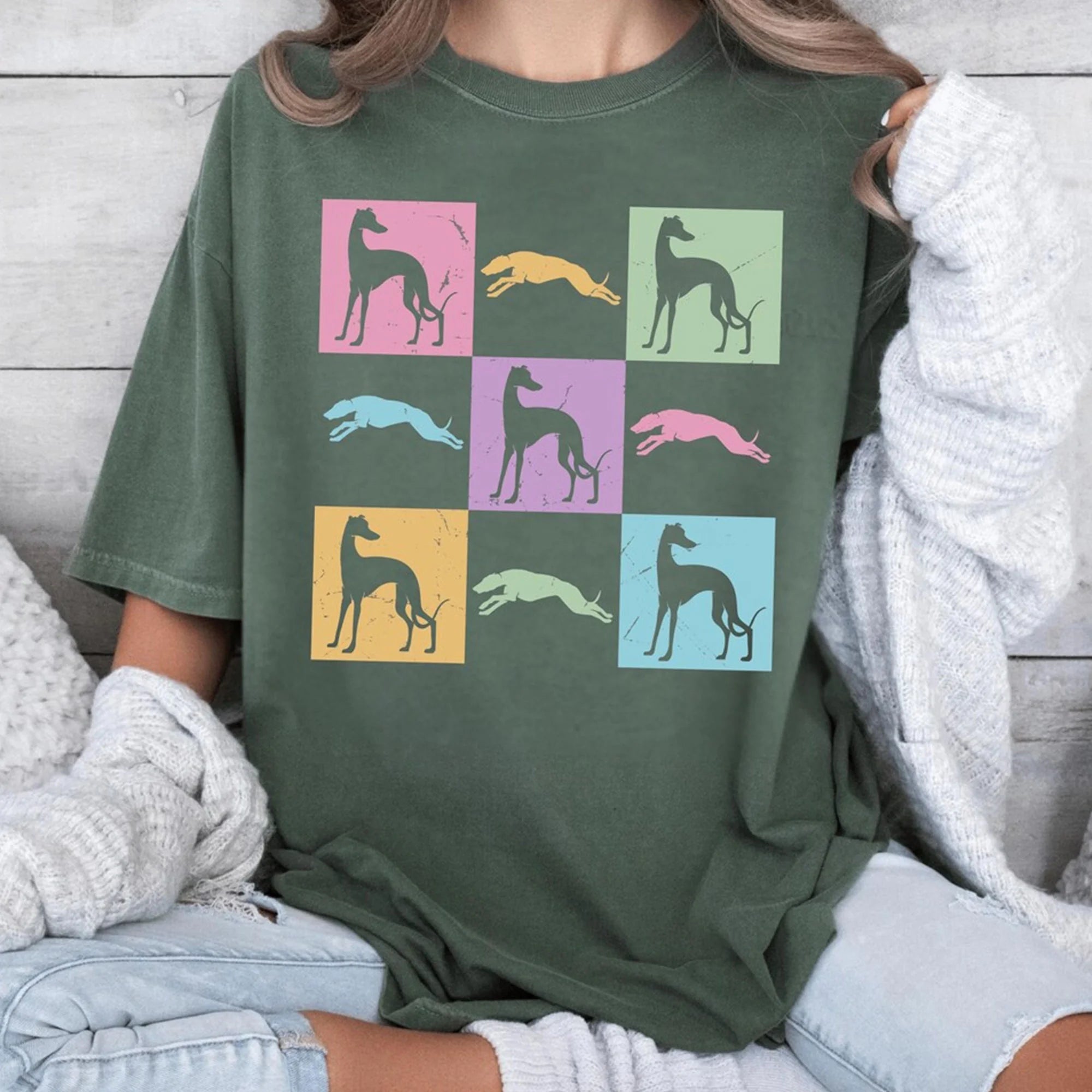 Greyhound T-Shirt, Minimalist Iggy Comfort Colors® Spring Shirt Pet Lover Shirt, Gift for Dog Mom, Greyhound Dog Mama Tee, Dogful DogMom