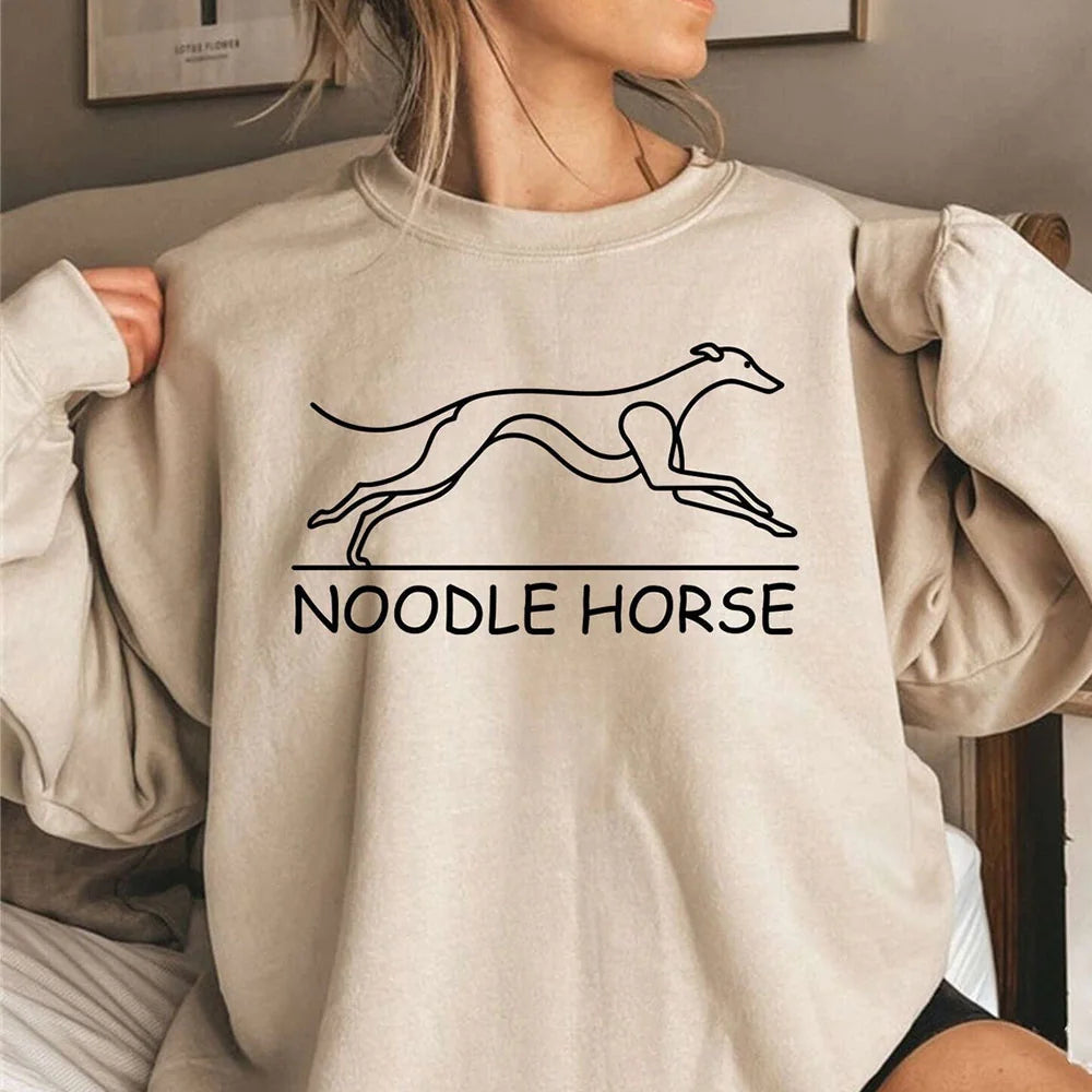 Greyhound Lover Crewneck Sweatshirt | Sighthound Sweater | Noodle Horse Pullover | Whippet & Greyhound Shirt | Greyhound Gift