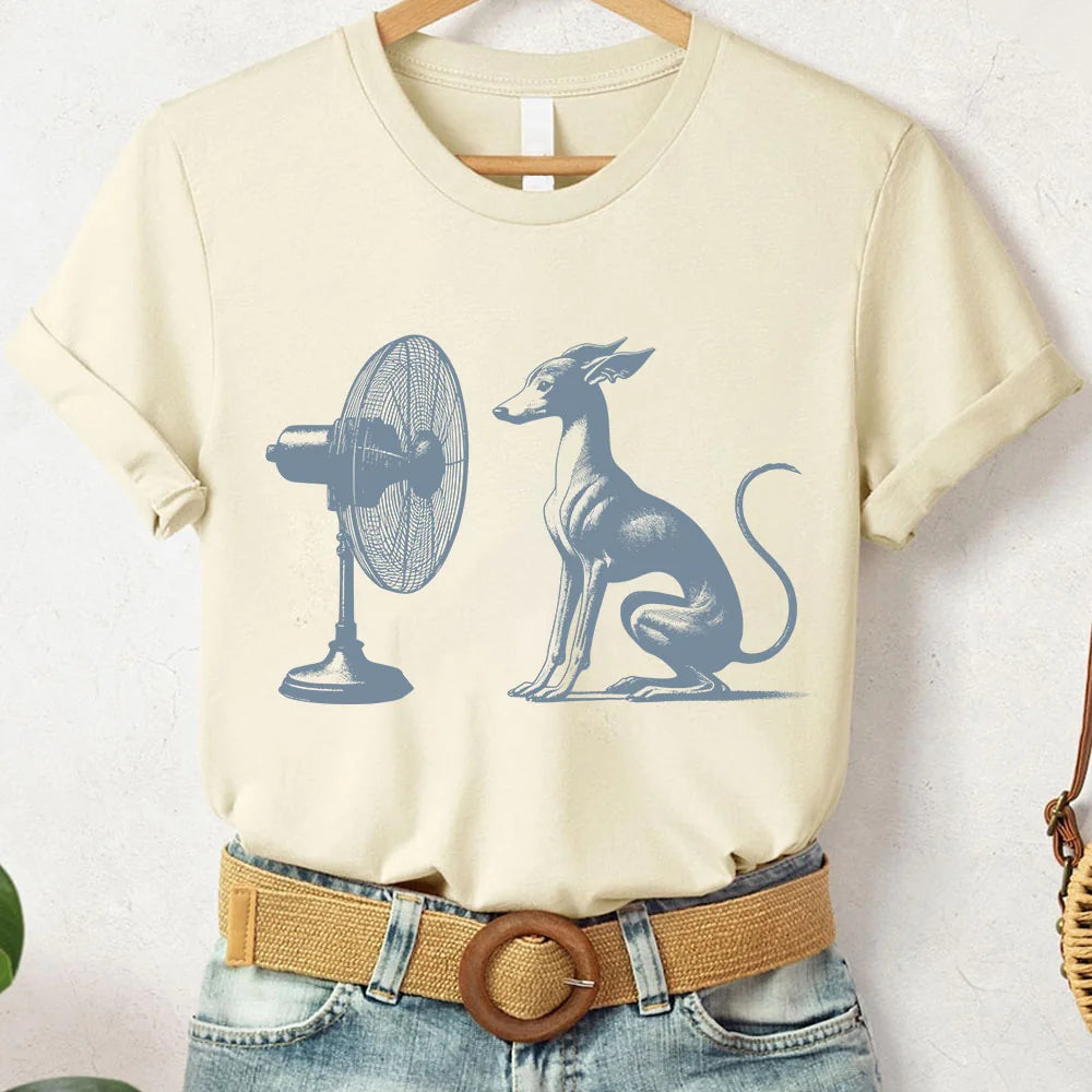 Italian Greyhound, Whippet Shirt, Dog with Fan, Vintage Dog TShirt, Greyhound Mom, Funny Dog Shirt, Iggy Dad Gift, Windy Dog Sweatshirt