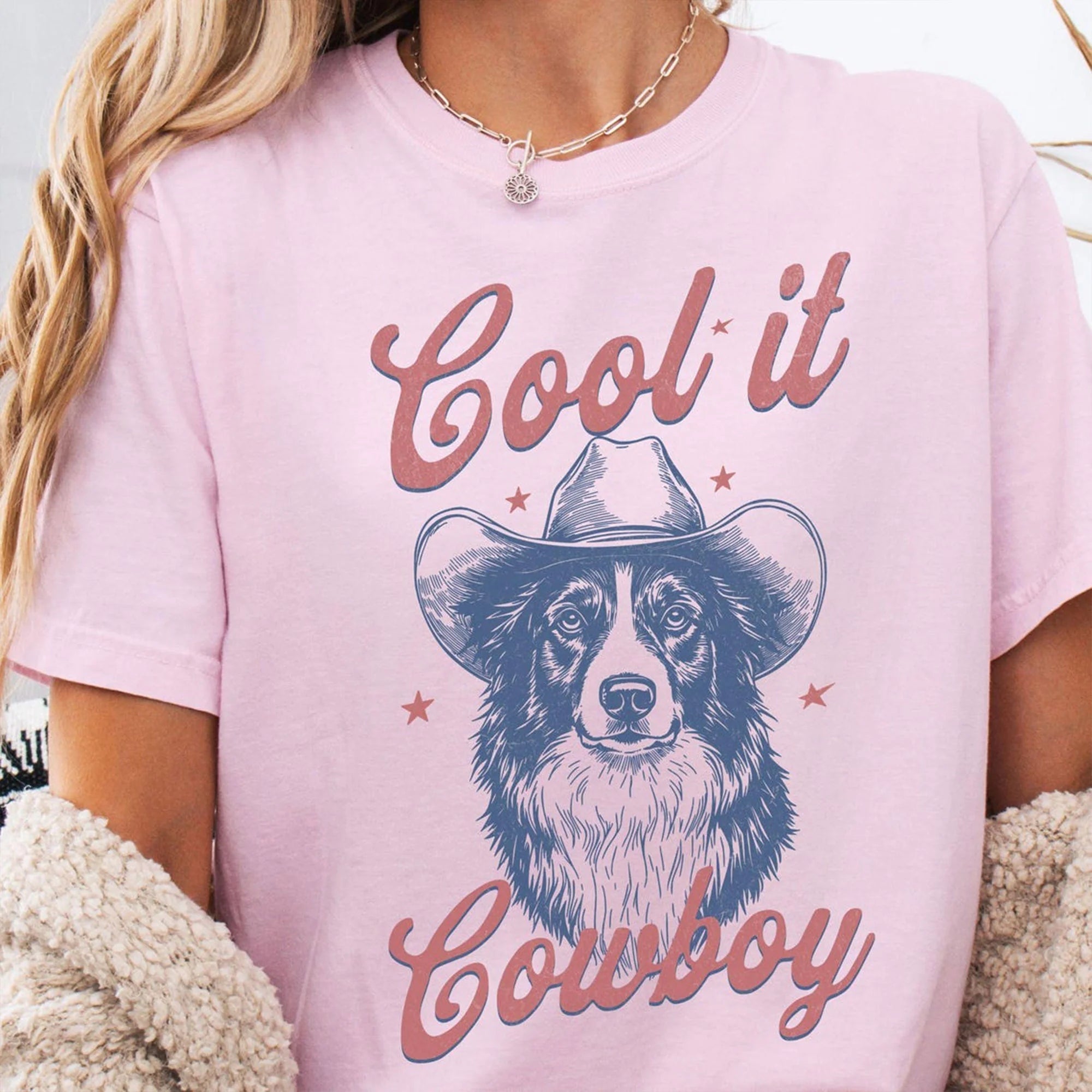 Cool It Cowboy, Border Collie Shirt, Dog mom gift, Cowboy Dog Tee, Working dog t-shirt, Farm Dog Gift, Country Life Tee, Gift for Dog Lovers