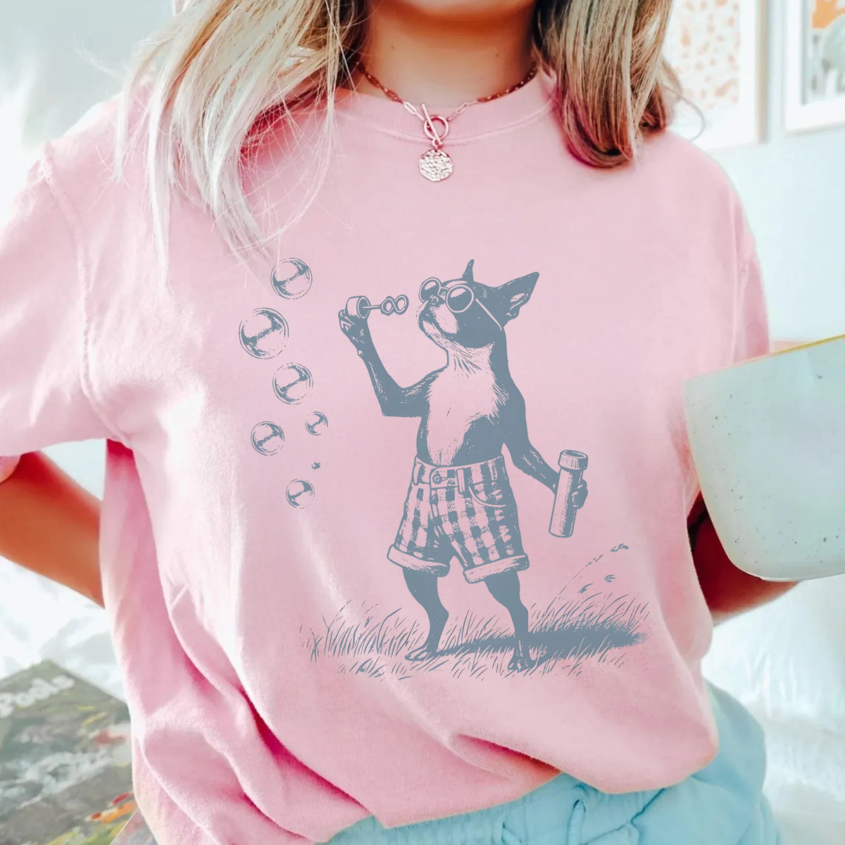 Boston Terrier Shirt Retro Bubbles T-Shirt, Vintage Dog Mom Dad Tee, Funny Boston Terrier Gift, American Gentleman Dog Lover Outfit