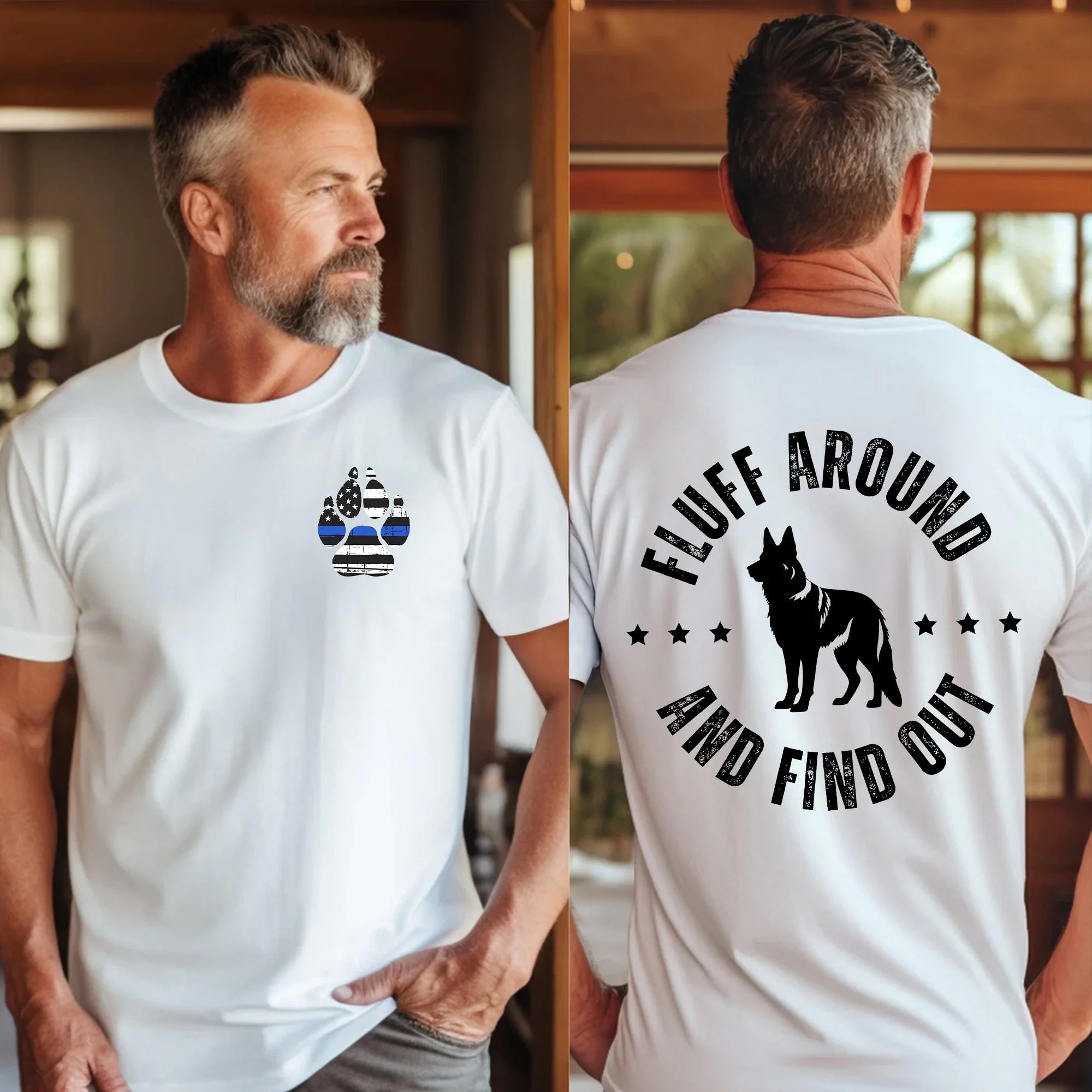 Fluff Around and Find Out Thin Blue Line, FAFO T-shirt, GSD Shirt, Thin Blue Line Tee, Police K9 Tshirt, German Shepherd Shirt, Back the Blue