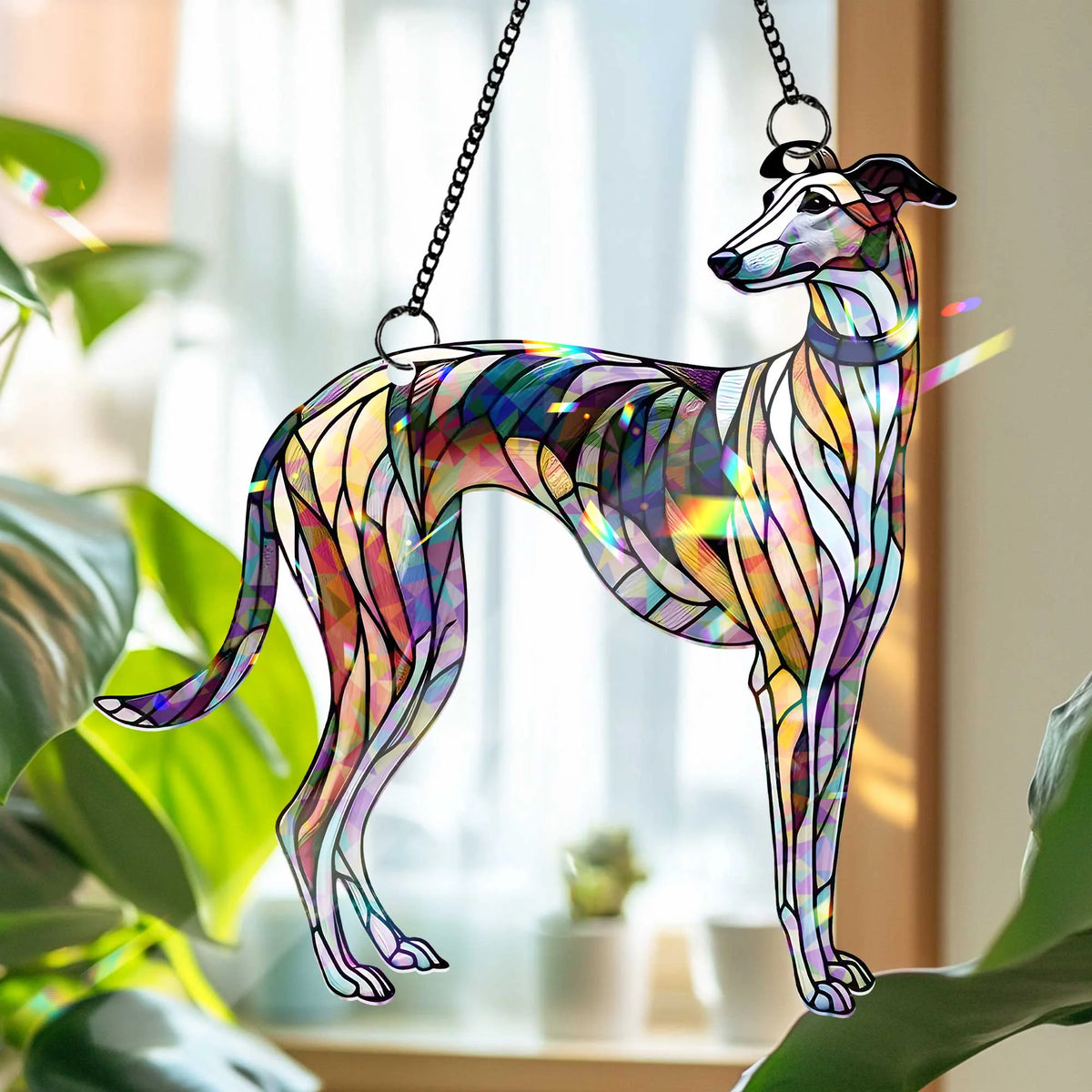 Greyhound  Glass Hologram Acrylic, dog Mom gift, NOT Suncatcher, greyhound dog, memorial gift, greyhound dog