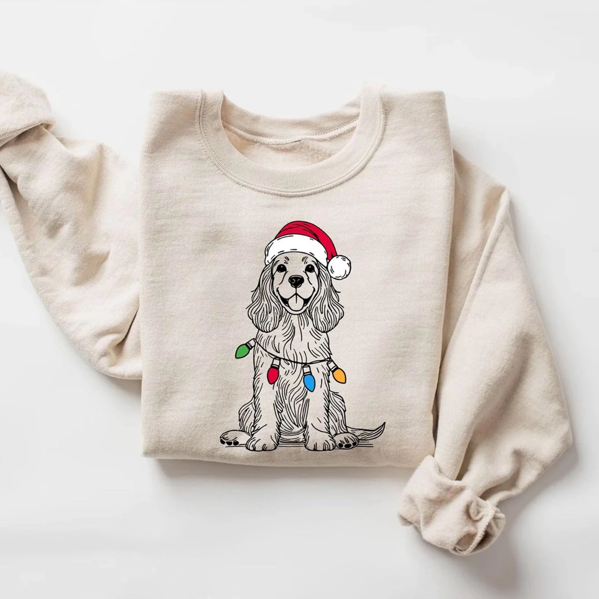 Cocker Spaniel Christmas Sweatshirt | Santa Spaniel Dog Sweater | Cocker Spaniel Lover Gift | Holiday Dog Sweater | Xmas Cocker Sweatshirt