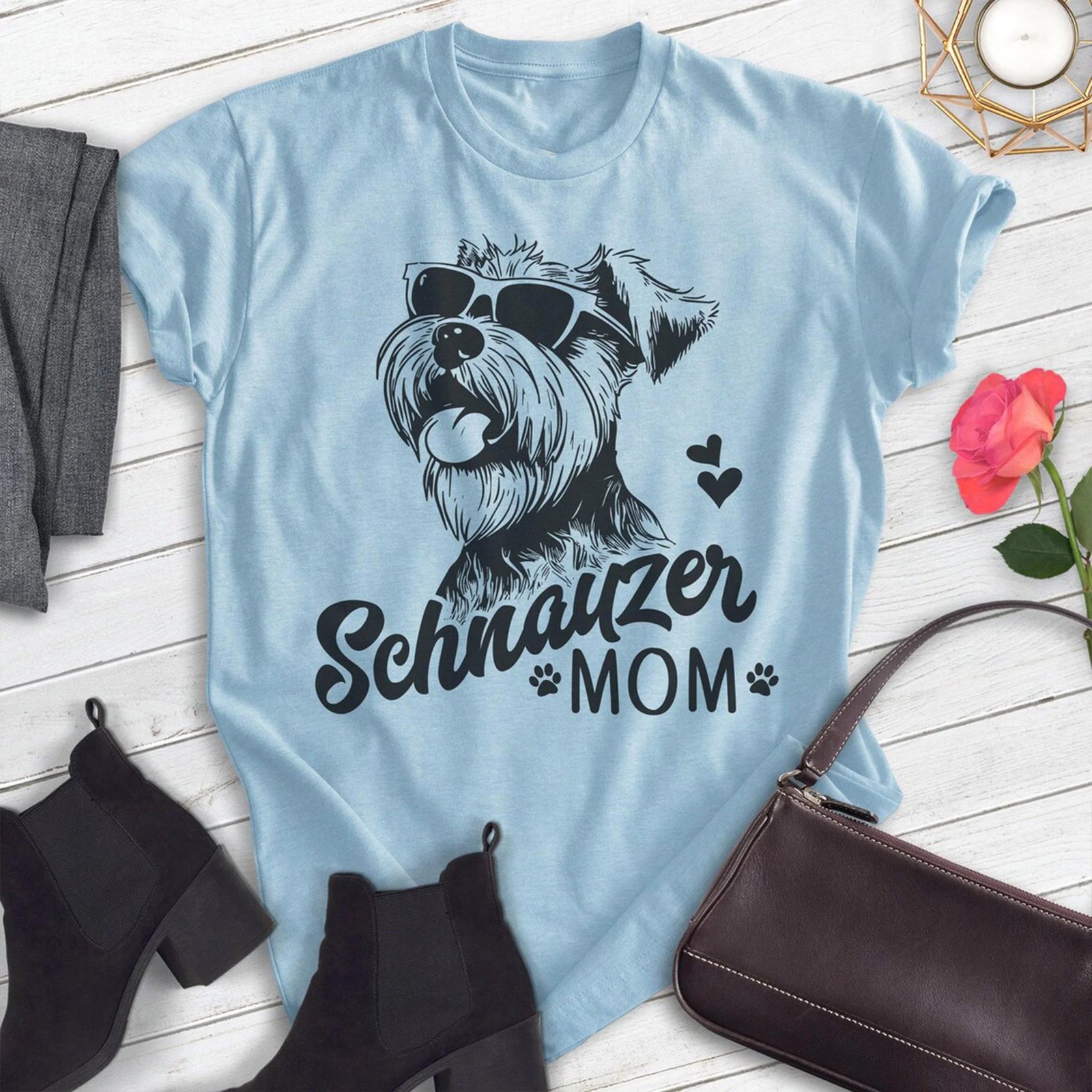 Schnauzer Mom, Unisex Women's T-Shirt, Mini Schnauzer, Schnauzer Owner, Funny Dog Mom Gift