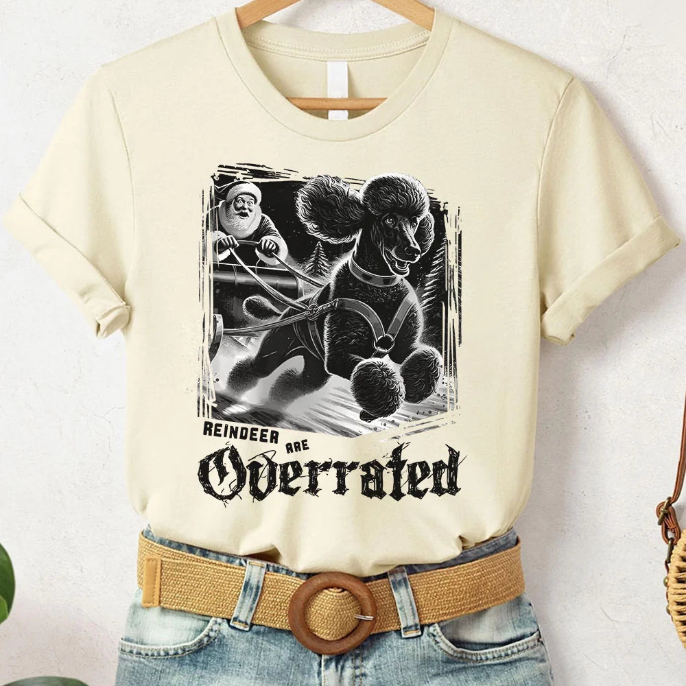 Standard Poodle Christmas Sweatshirt for Black Poodle Mom or Dad, Reindeer are Overrated, Poodle Gift, Poodle Lover Gift, Poodle Shirt