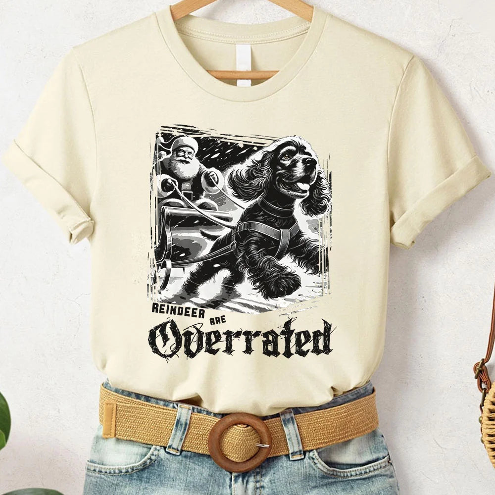 Cocker Spaniel Christmas Sweatshirt Dog Owner Gift, Gift for Dog Lover, Reindeer are Overrated, Cocker Spaniel Gift