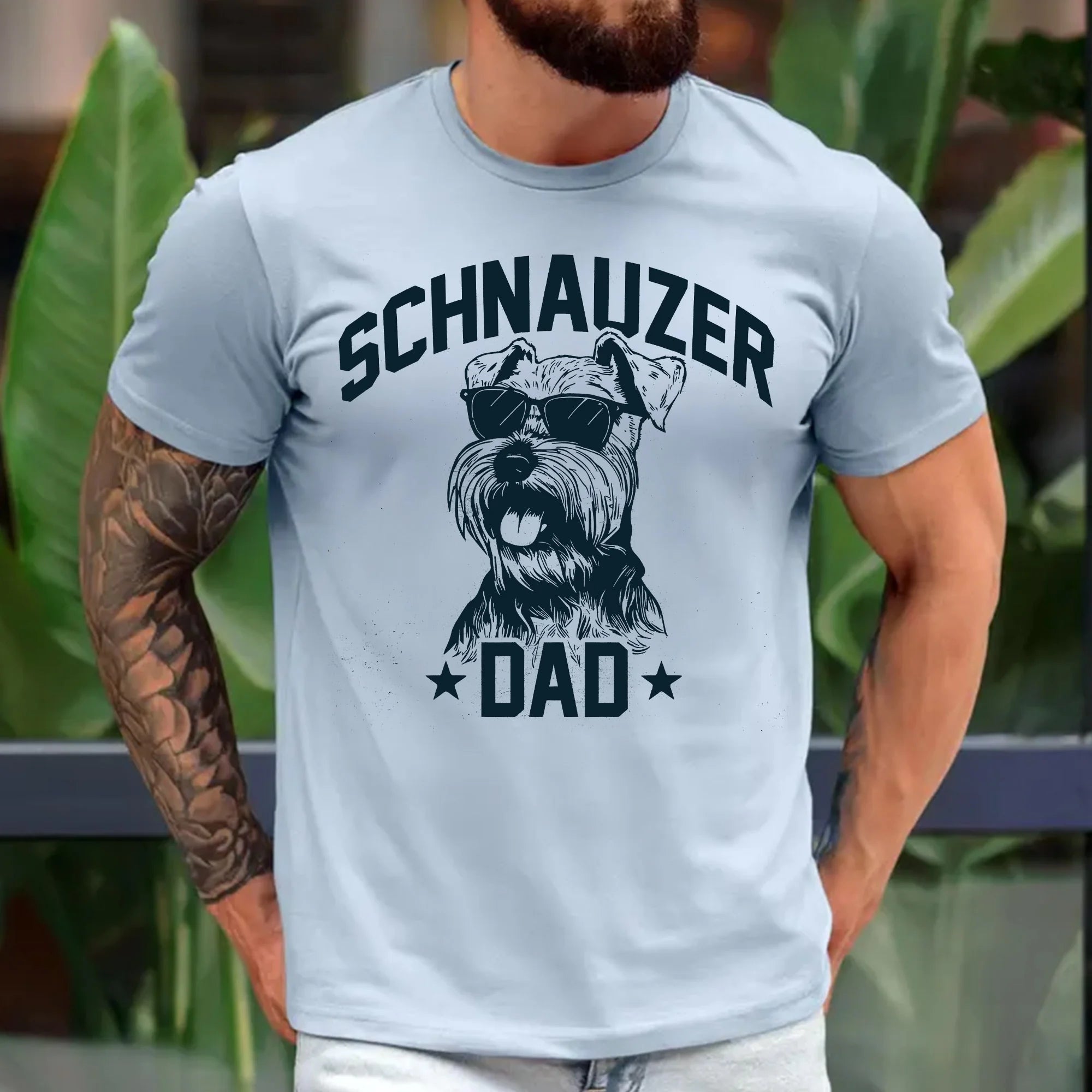 Schnauzer Dad, Unisex Men's T-Shirt, Mini Schnauzer, Schnauzer Owner, Funny Dog Dad Gift