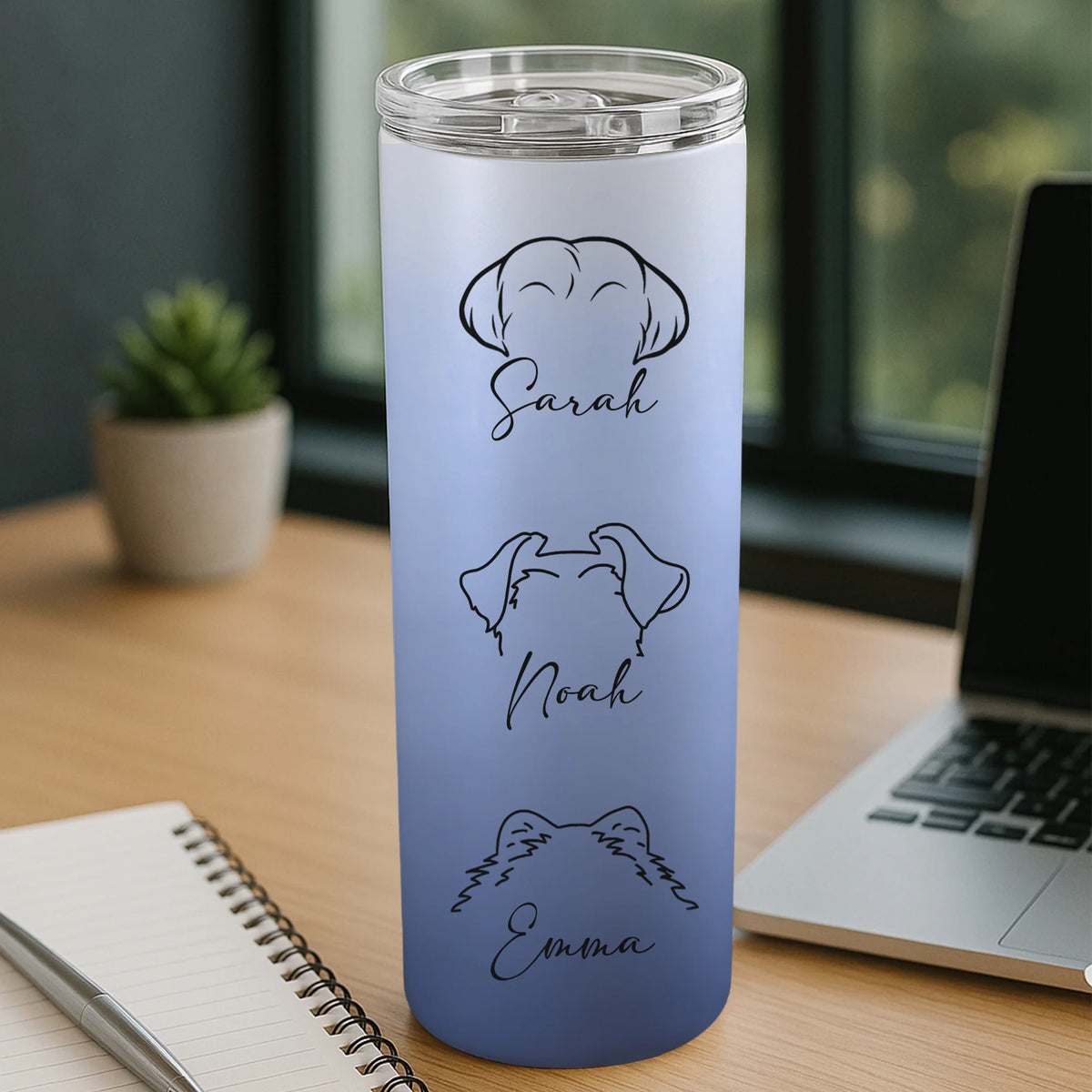 Personalized Dog Mom Tumbler, Custom Dog Ear Skinny Tumbler 20oz With Name, Dog Mom Gift For Her, Dog Dad Gift, Dog Ear Travel, Dog Cup